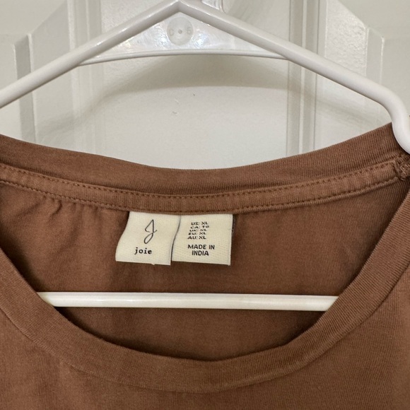 Joie Brown Puff Sleeve Blouse with Embroidery - Picture 5 of 6